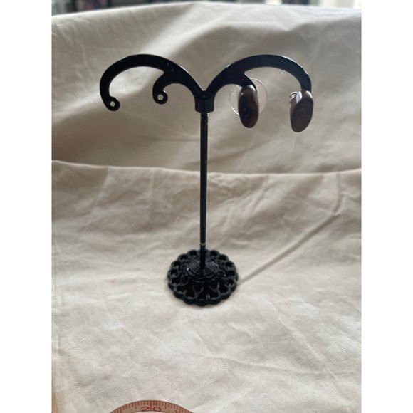 Vintage Monet Brown Wood Earrings - Picture 2 of 11